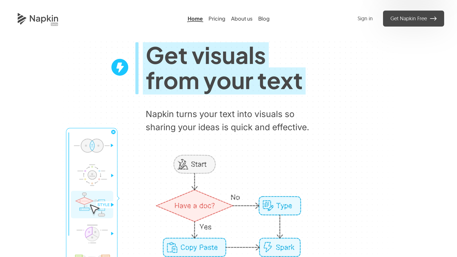 Napkin Screenshot - Anteprima dell'interfaccia