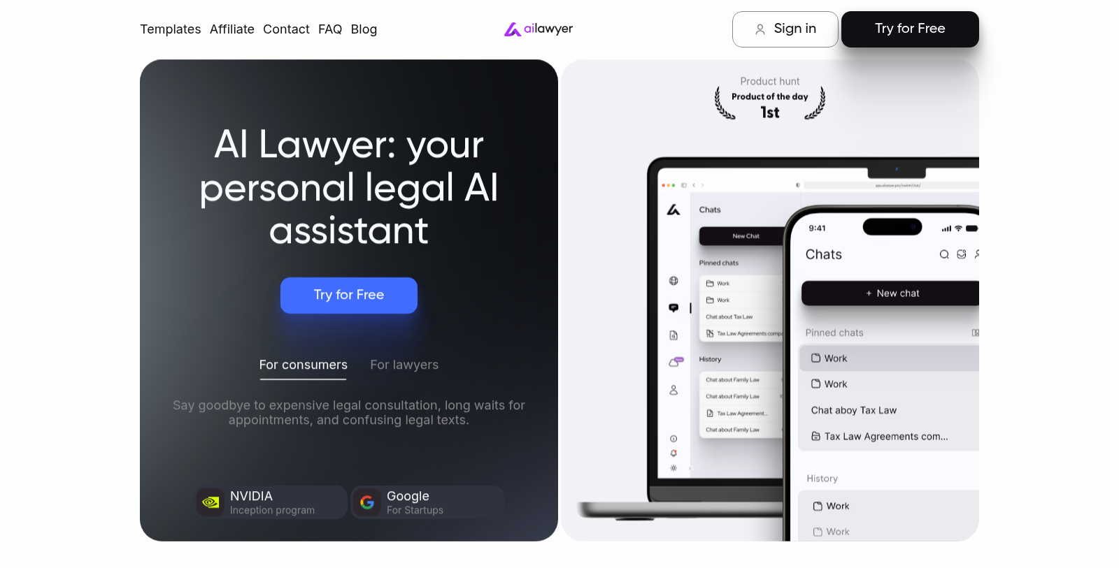 AI Lawyer Captura de tela - Prévia da interface