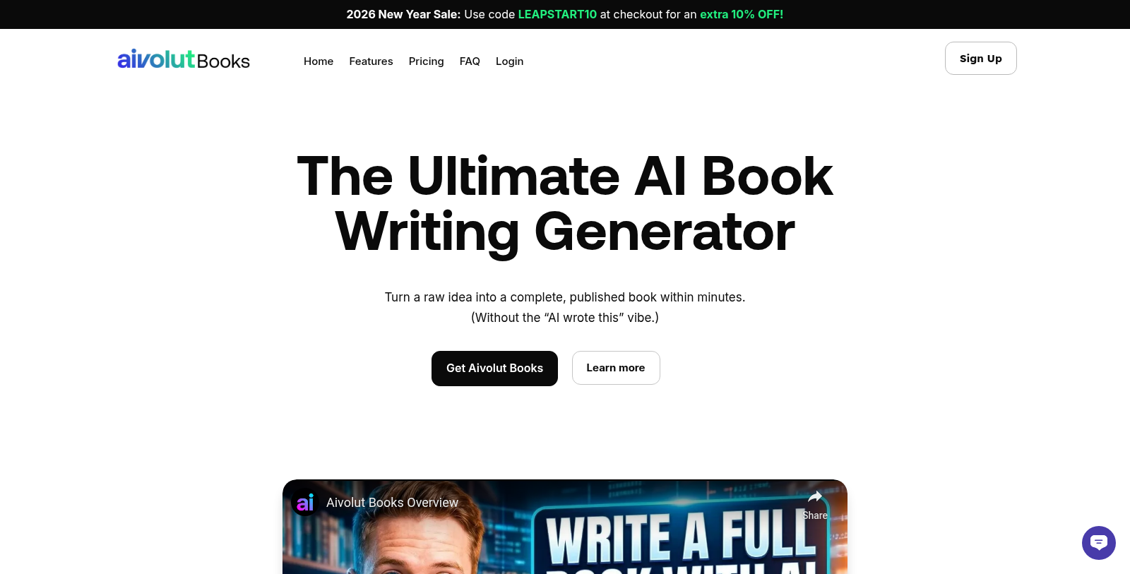 Captura de pantalla de Aivolut Books - Vista previa de la interfaz