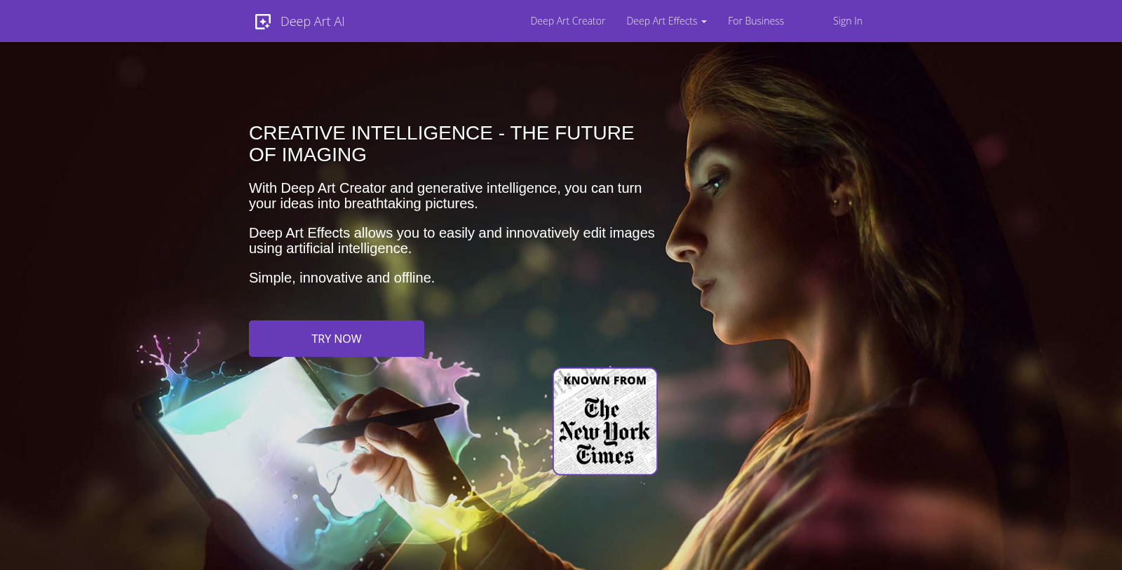 Deep Art Effects Screenshot - Anteprima dell'interfaccia