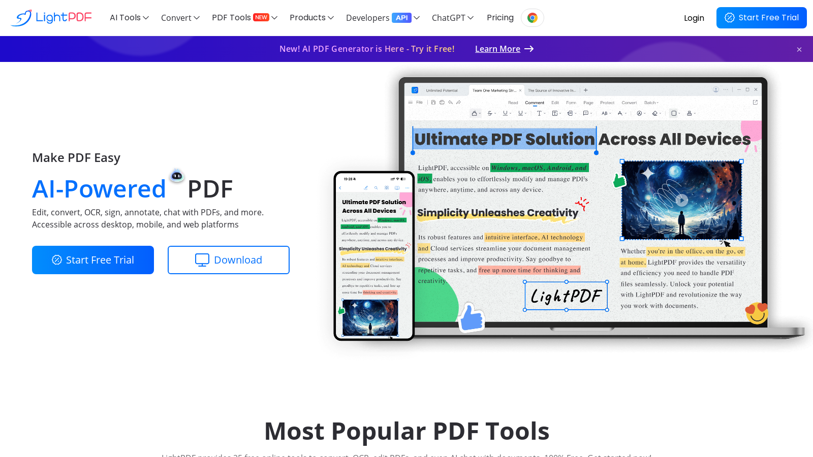 LightPDF Screenshot - Interface Preview