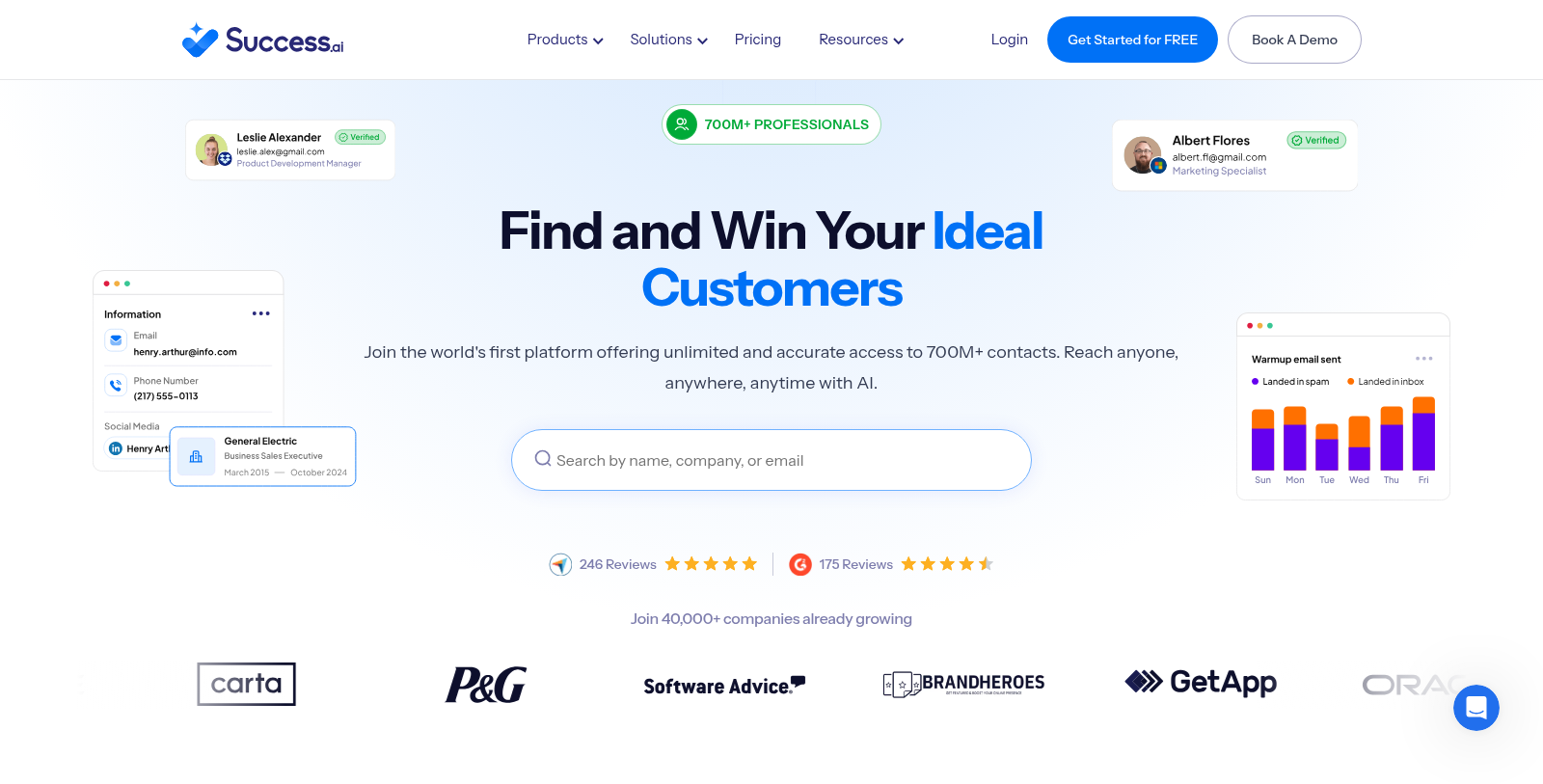 Success.ai スクリーンショット - インターフェースプレビュー