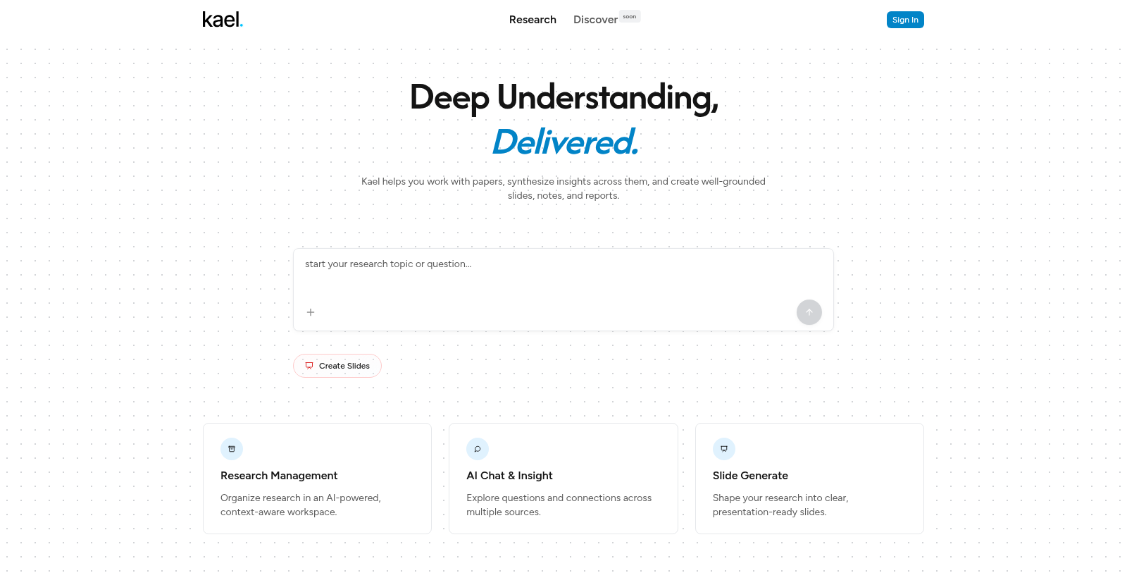 Capture d'écran de Kael - Aperçu de l'interface