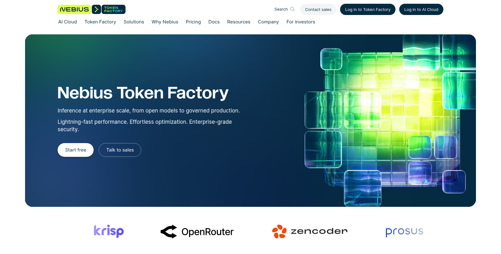 Nebius Token Factory स्क्रीनशॉट - इंटरफ़ेस पूर्वावलोकन