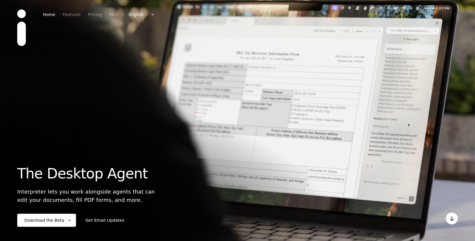 Interpreter スクリーンショット - インターフェースプレビュー