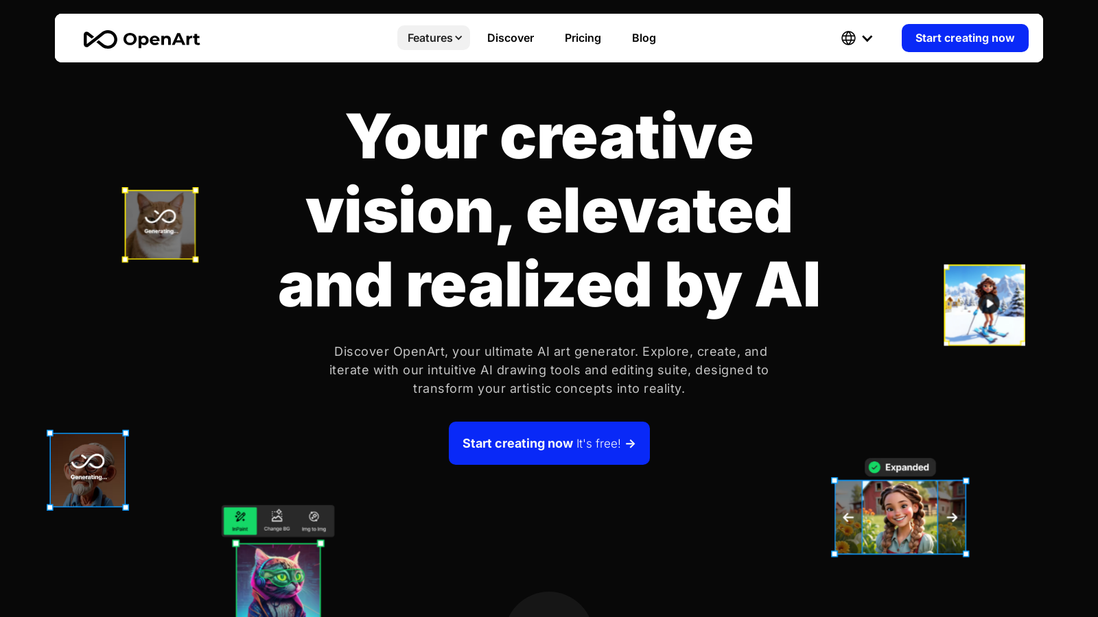 Capture d'écran de OpenArt - Aperçu de l'interface