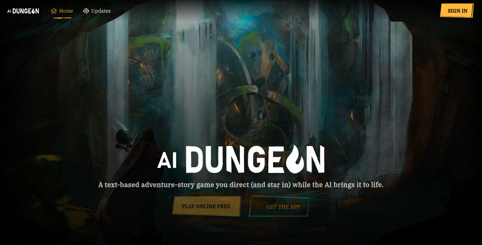 AI Dungeon स्क्रीनशॉट - इंटरफ़ेस पूर्वावलोकन