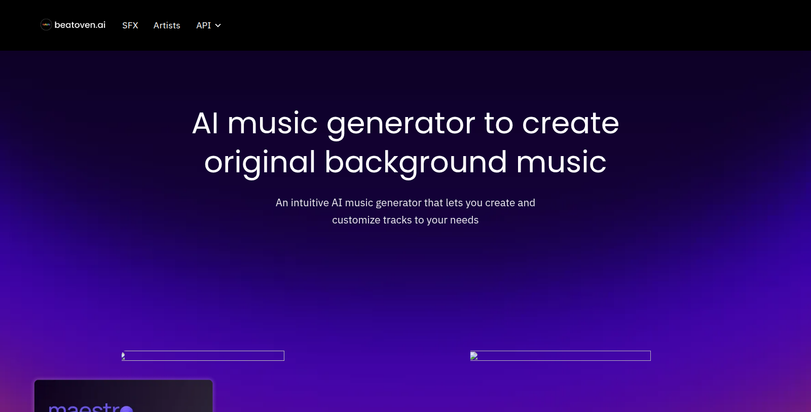 Beatoven.ai Screenshot - Schnittstellenvorschau