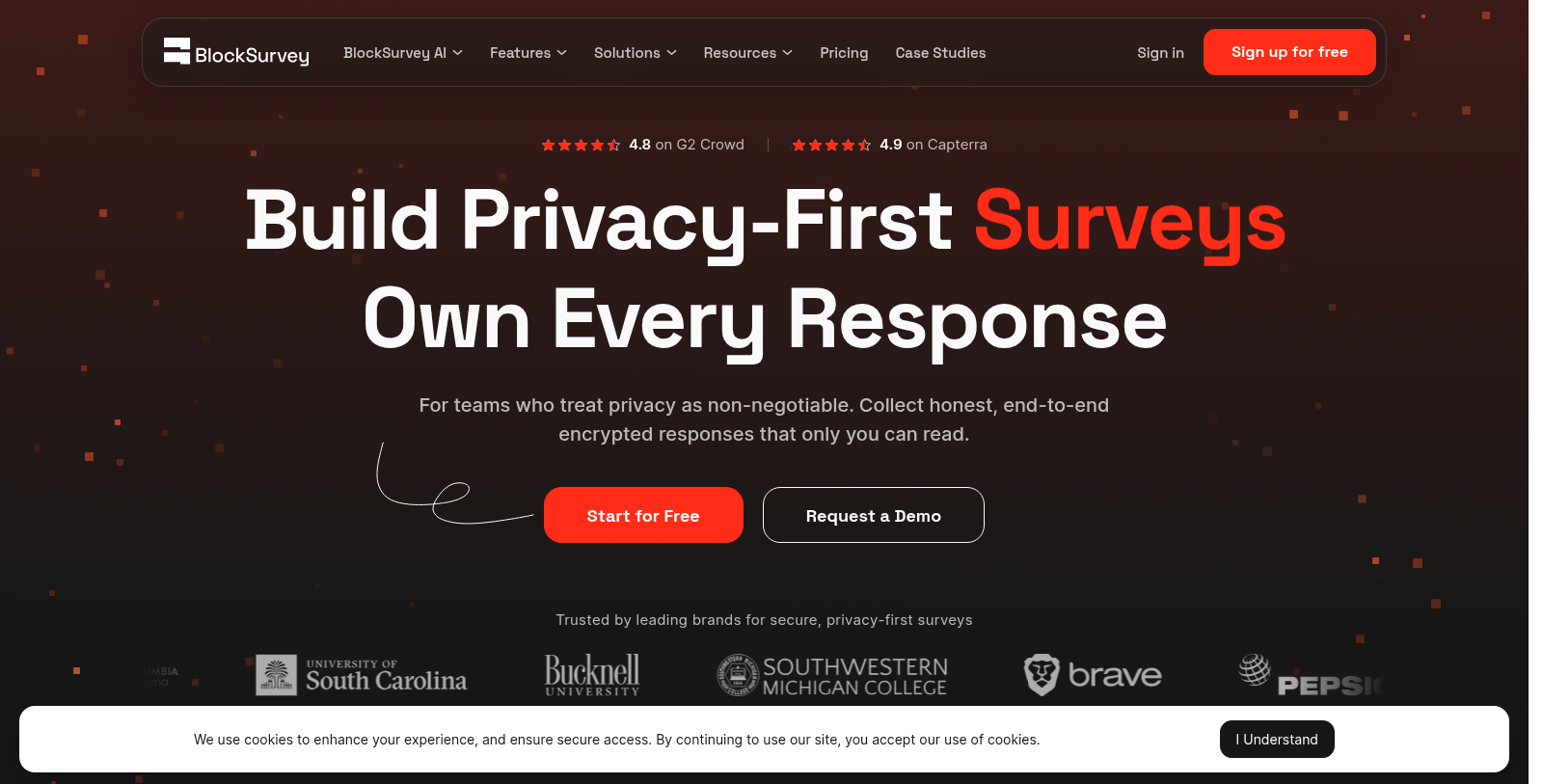 BlockSurvey Screenshot - Interface Voorbeeld