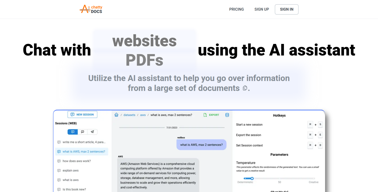 ChattyDocs Screenshot - Interface Voorbeeld
