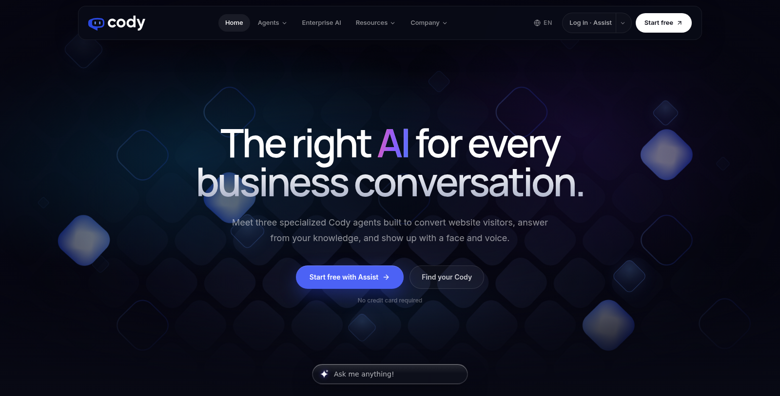 Cody AI Screenshot - Interface Voorbeeld