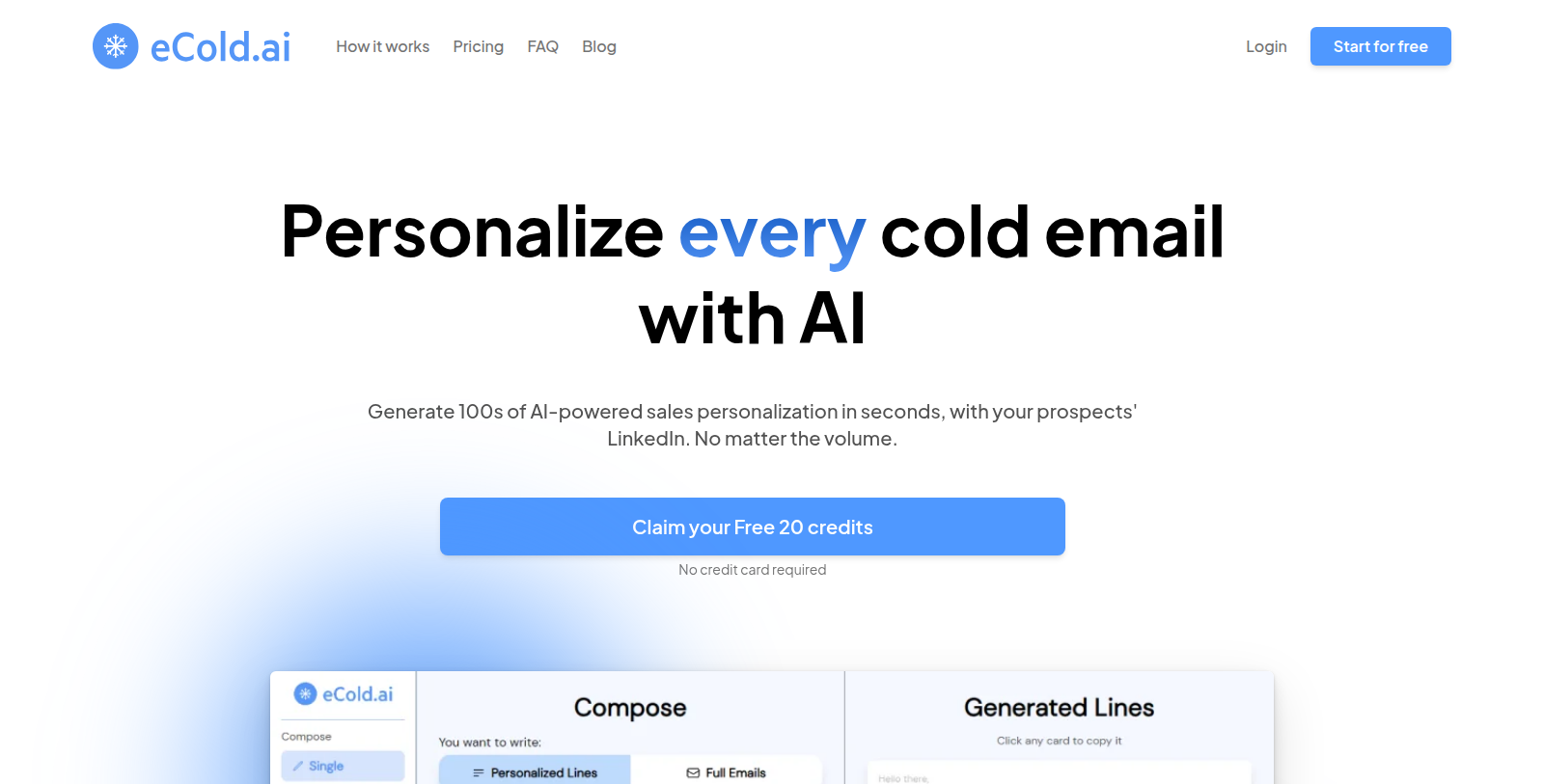 eCold.ai Screenshot - Interface Voorbeeld