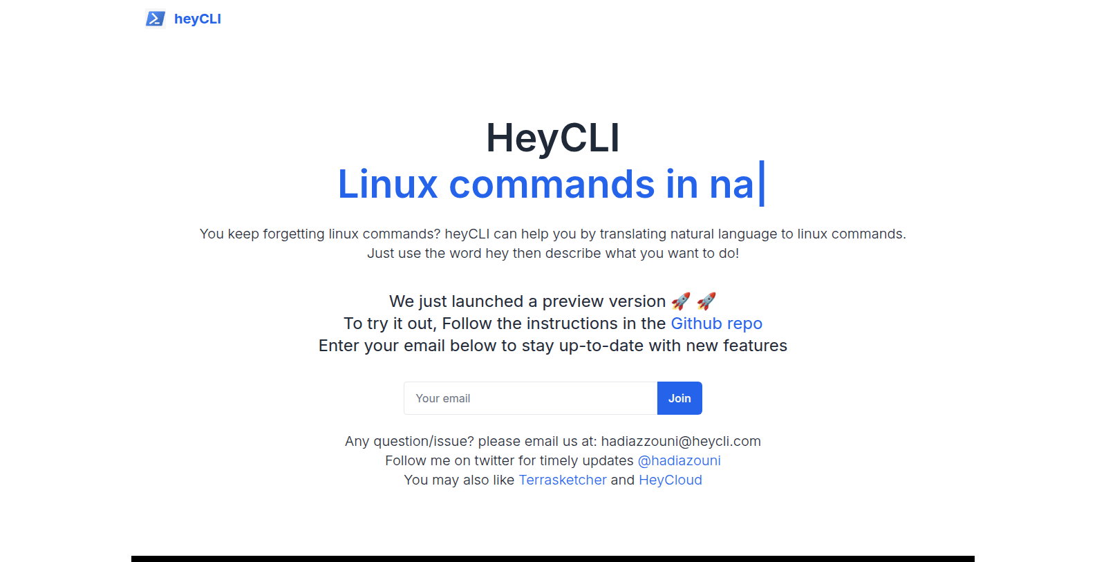 heyCLI Captura de tela - Prévia da interface