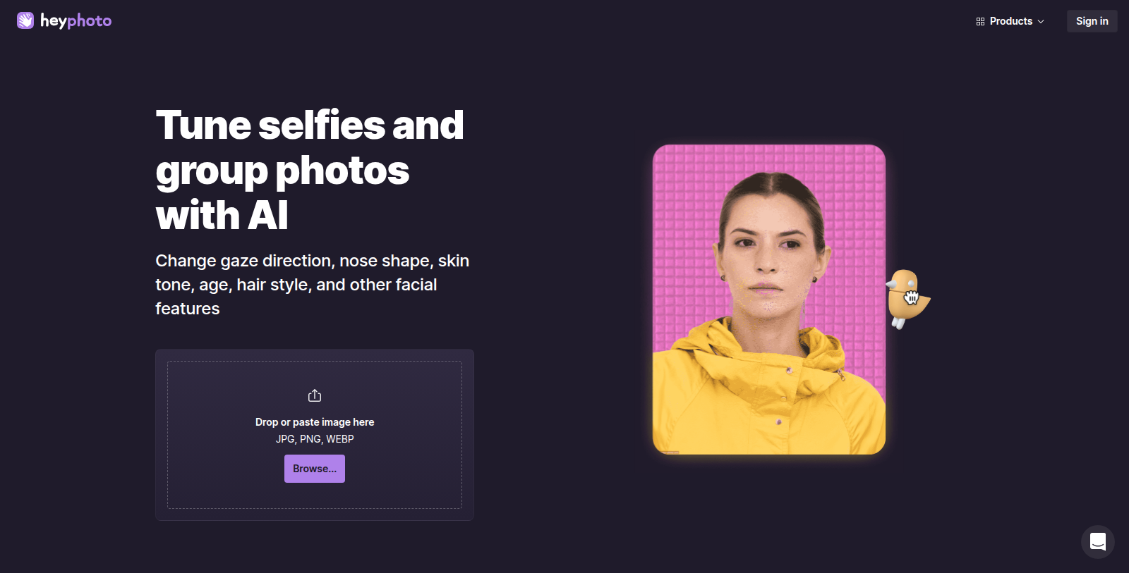 Capture d'écran de HeyPhoto - Aperçu de l'interface