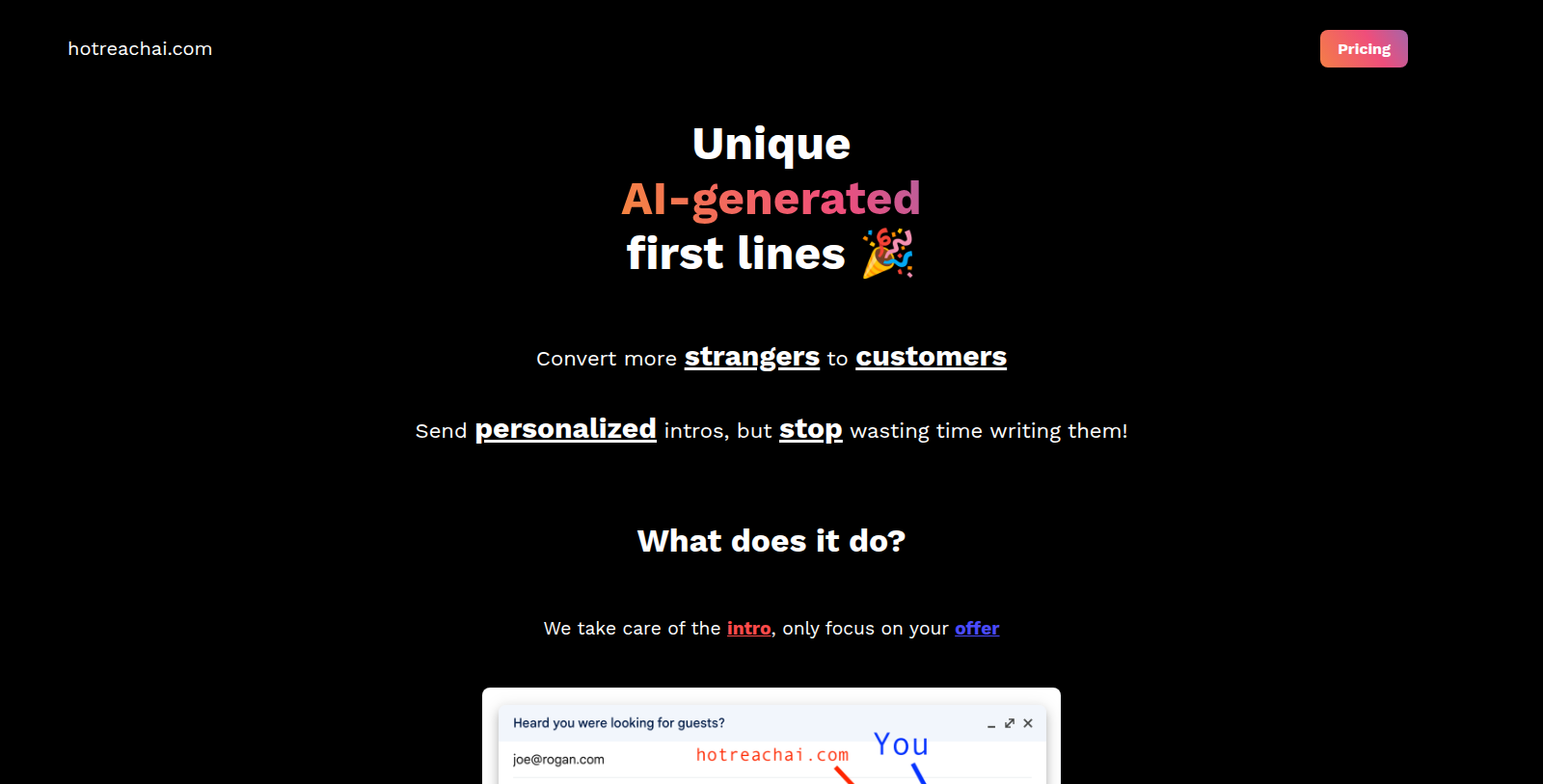 Hot Reach AI Screenshot - Anteprima dell'interfaccia