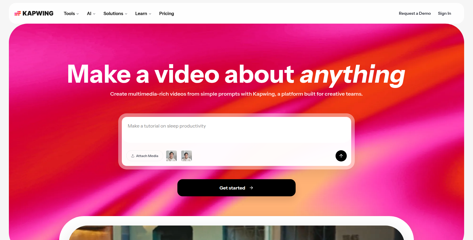 Kapwing Screenshot - Anteprima dell'interfaccia