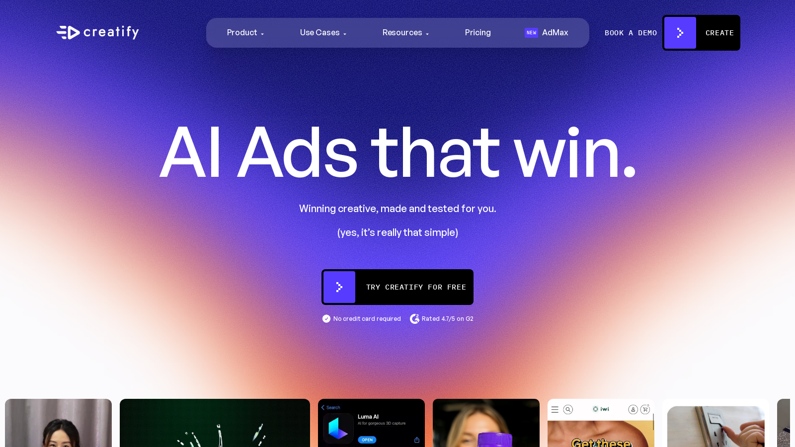 Creatify スクリーンショット - インターフェースプレビュー