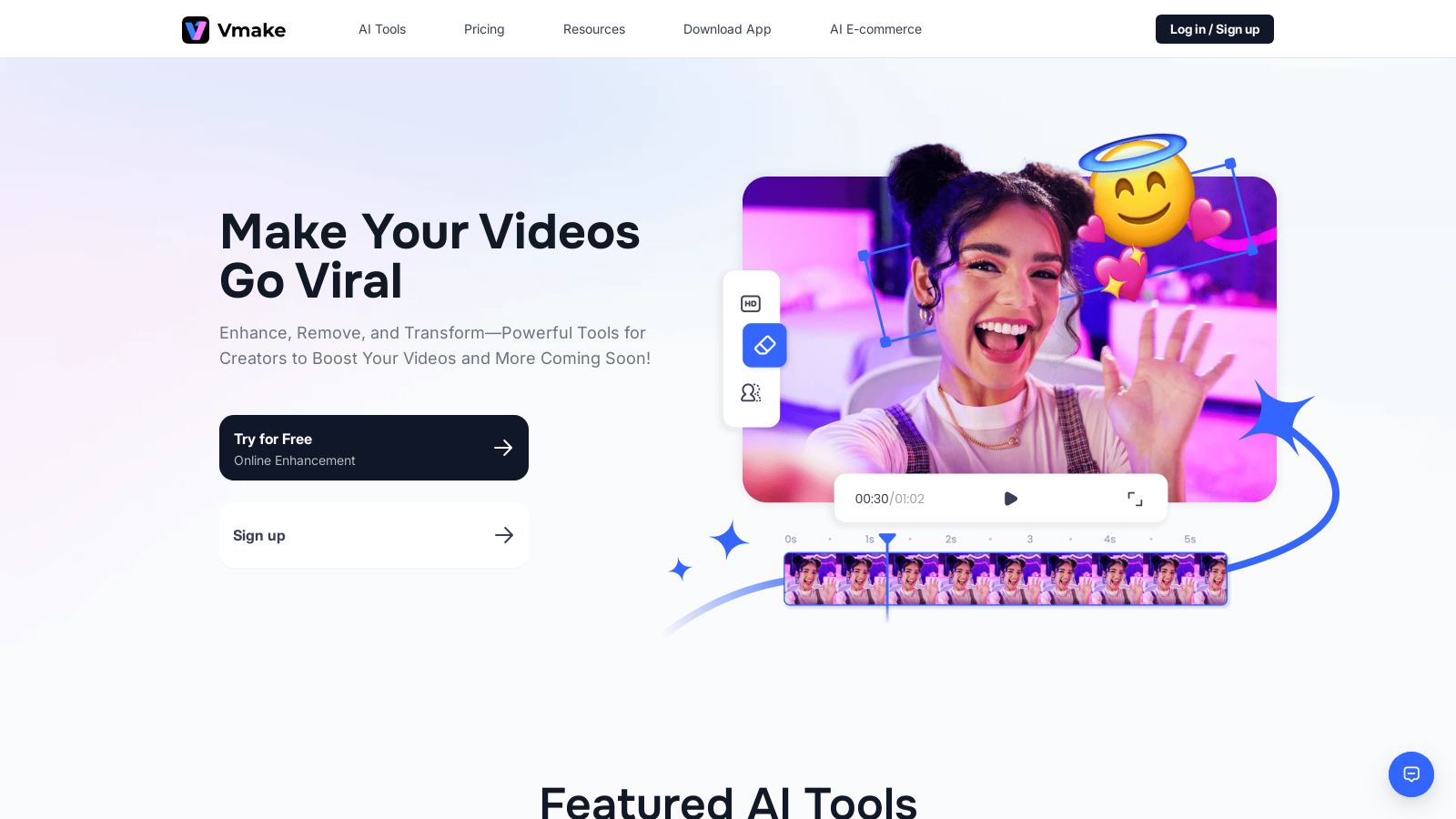 Vmake AI スクリーンショット - インターフェースプレビュー