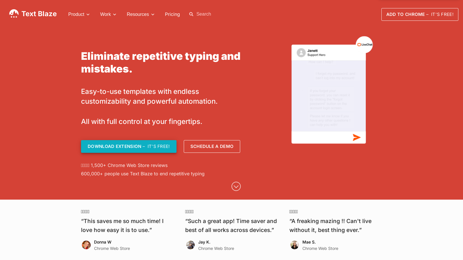 Text Blaze Screenshot - Interface Preview