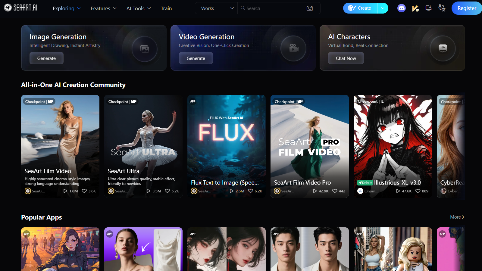 SeaArt AI Screenshot - Anteprima dell'interfaccia