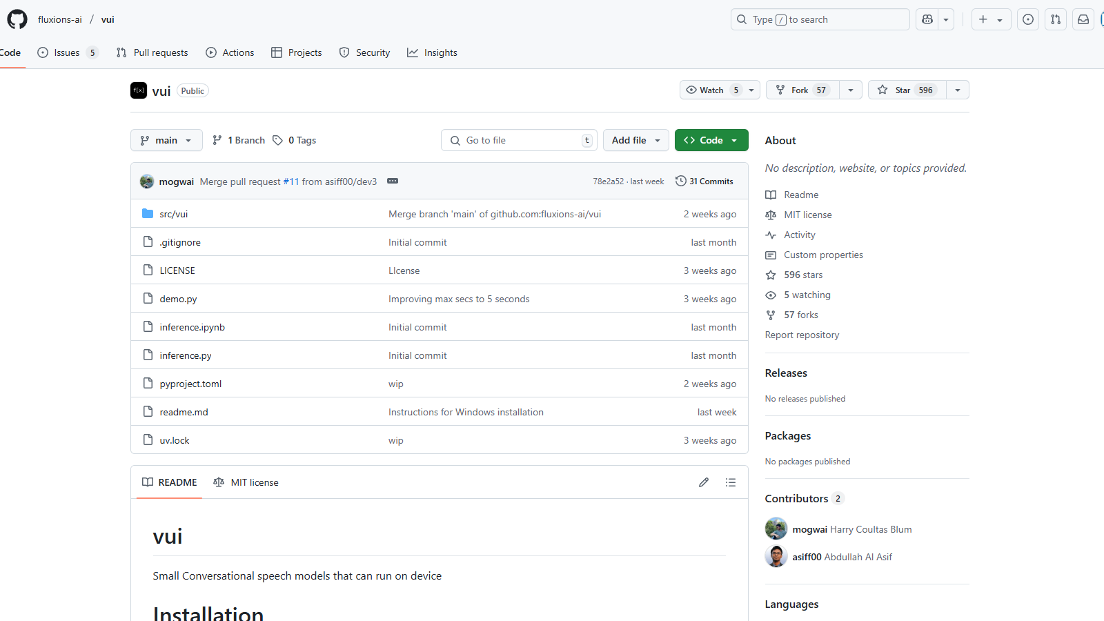 vui Screenshot - Interface Preview
