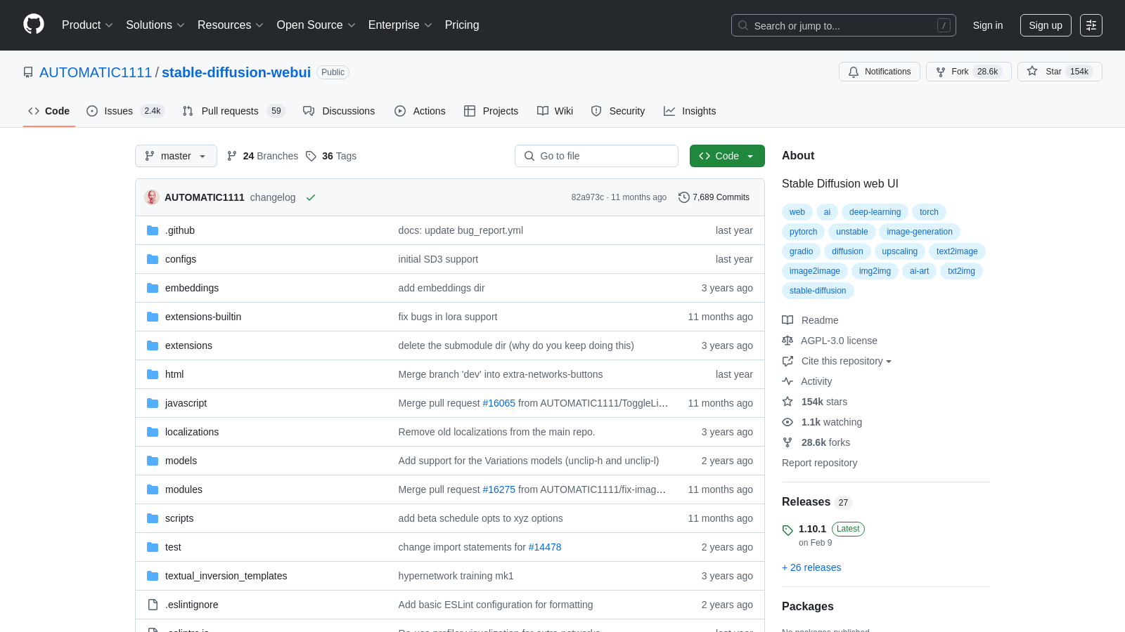 Automatic1111 - Stable Diffusion web UI Screenshot - Anteprima dell'interfaccia