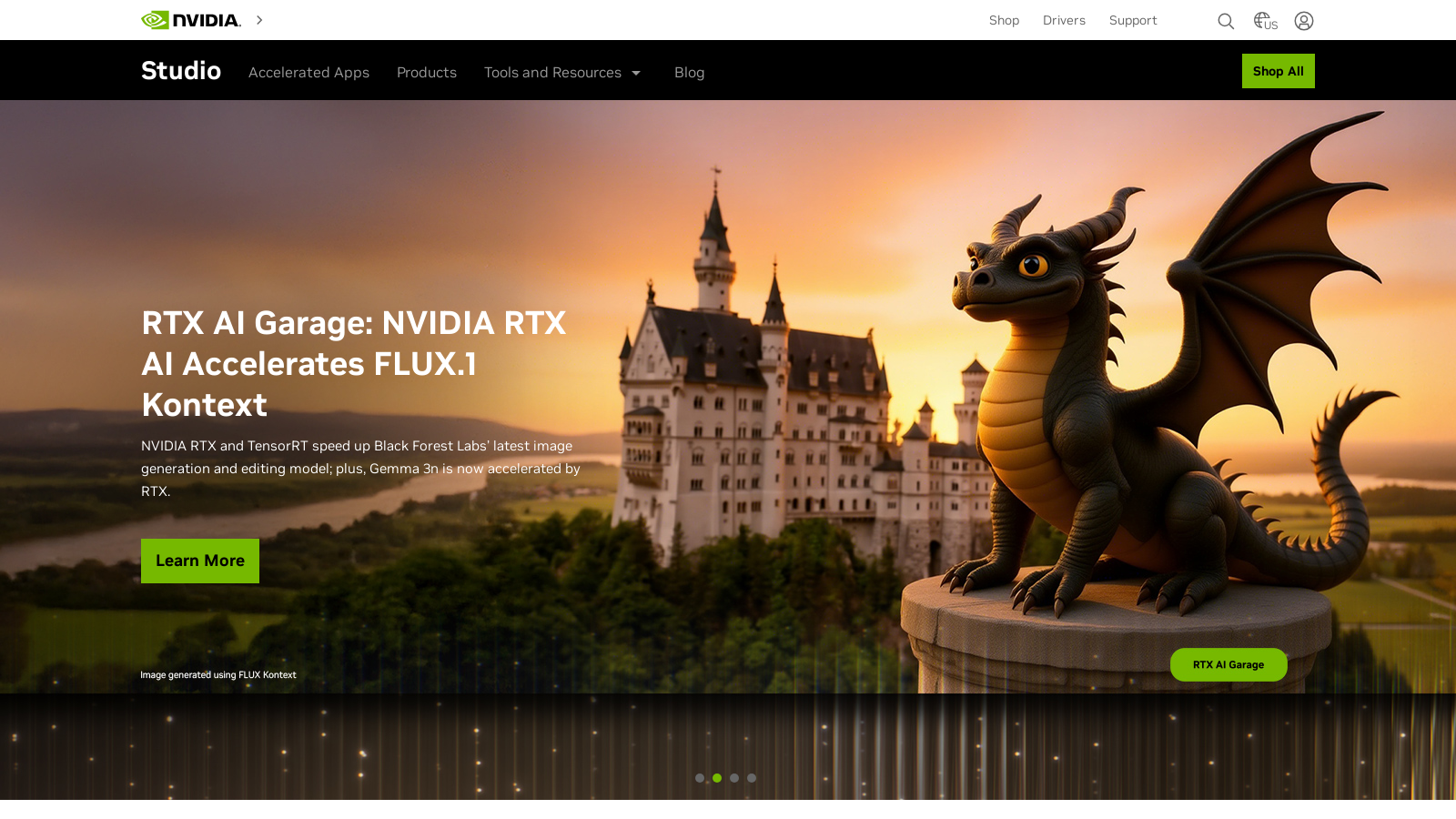 NVIDIA Studio Screenshot - Schnittstellenvorschau
