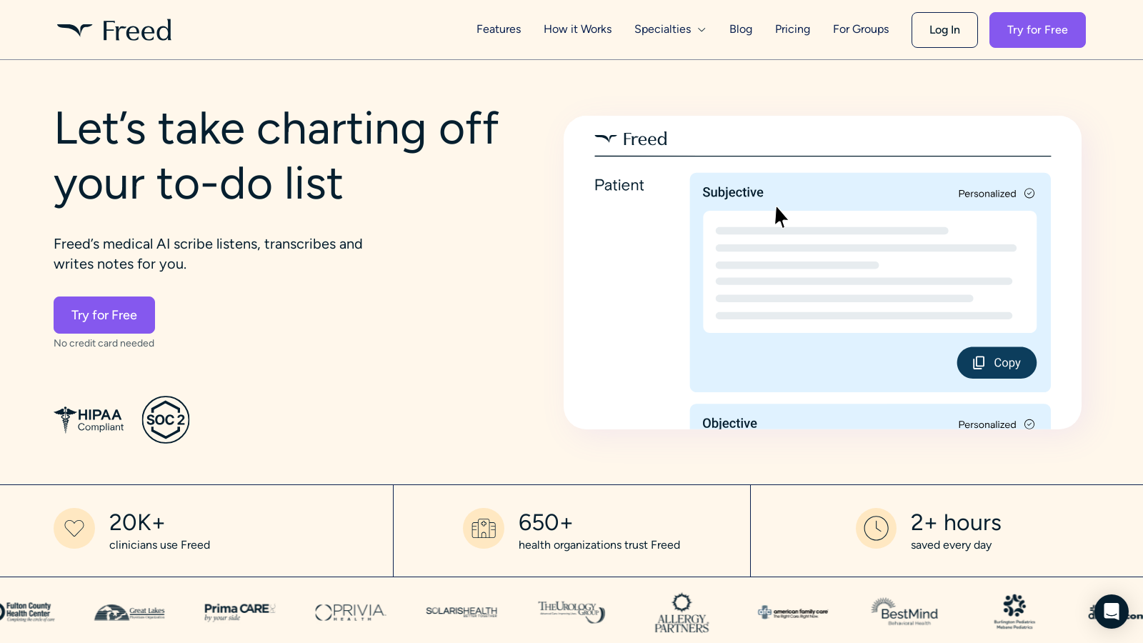 Freed Screenshot - Interface Voorbeeld