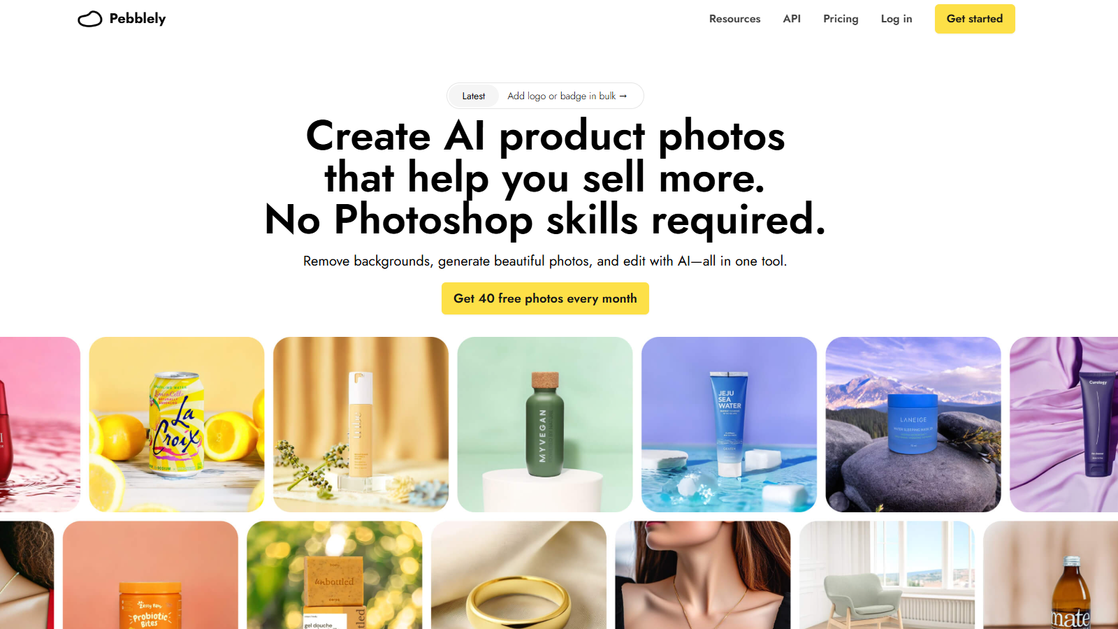 Captura de pantalla de Pebblely - Vista previa de la interfaz