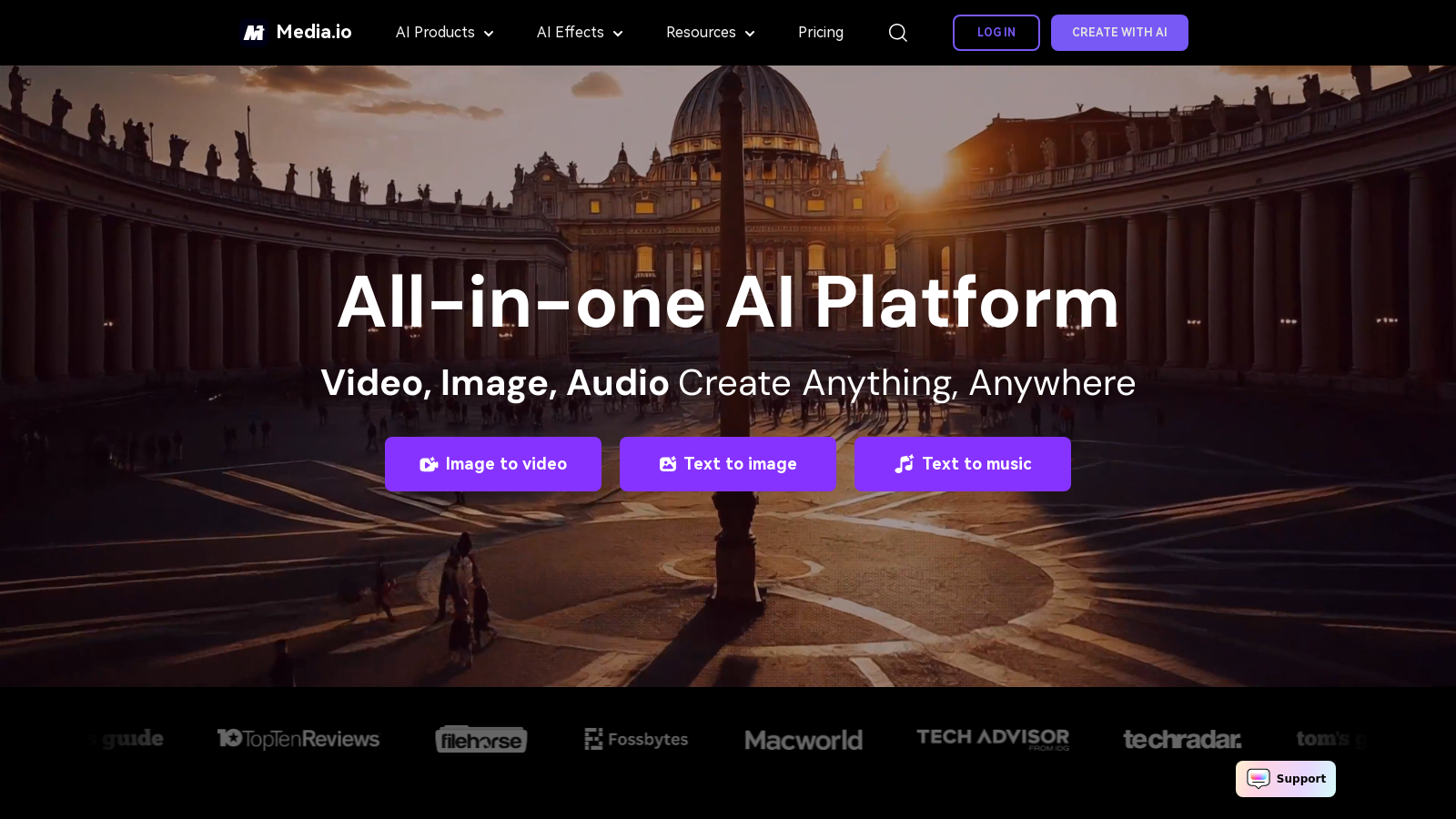Media.io स्क्रीनशॉट - इंटरफ़ेस पूर्वावलोकन