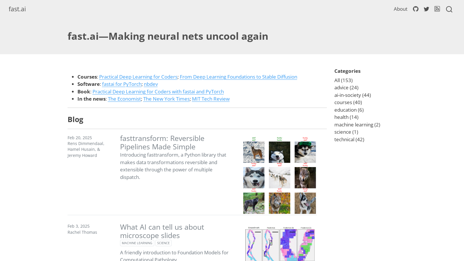 fast.ai Screenshot - Anteprima dell'interfaccia