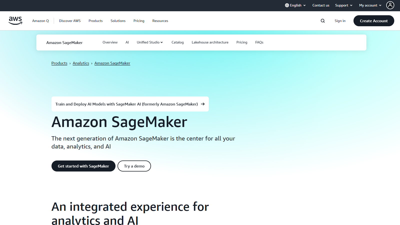 Amazon SageMaker スクリーンショット - インターフェースプレビュー