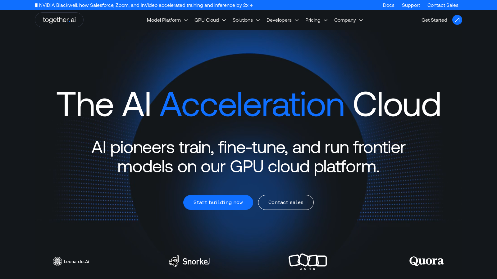 Together AI Screenshot - Anteprima dell'interfaccia