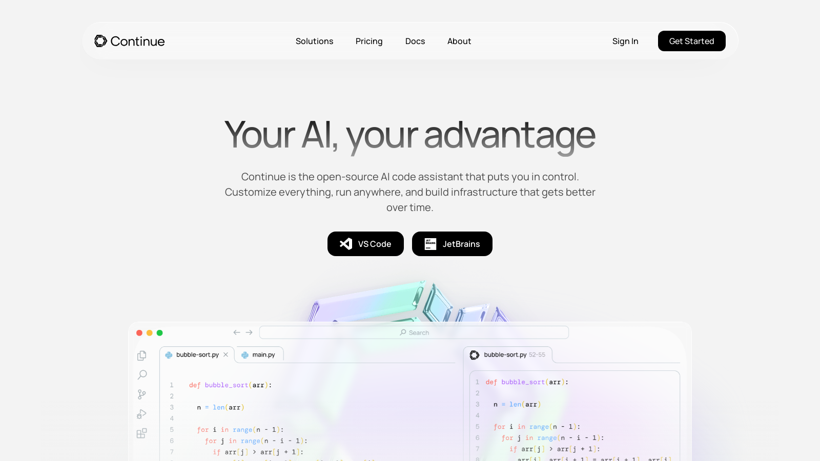 Continue Screenshot - Anteprima dell'interfaccia