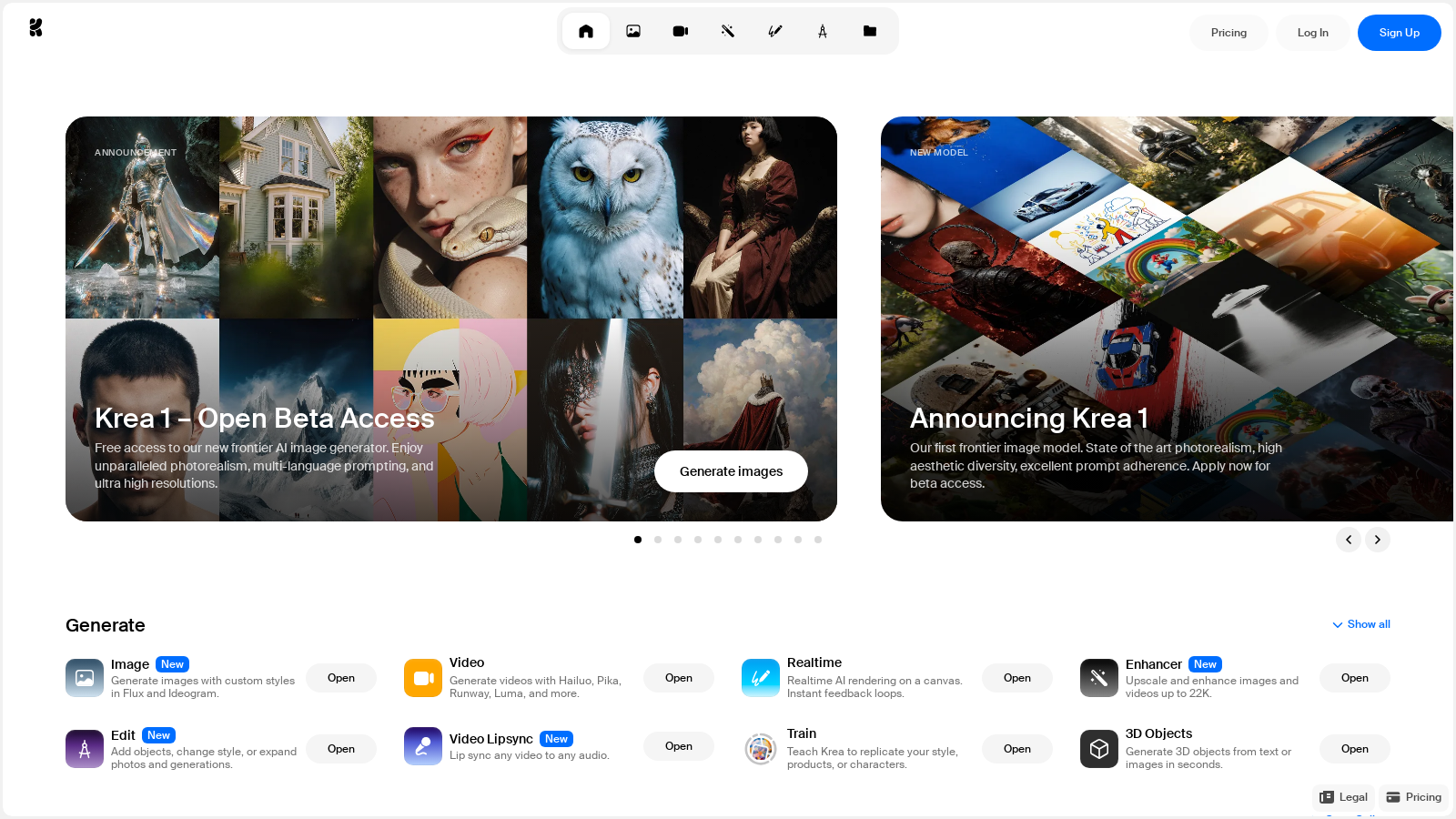 Krea Screenshot - Interface Preview