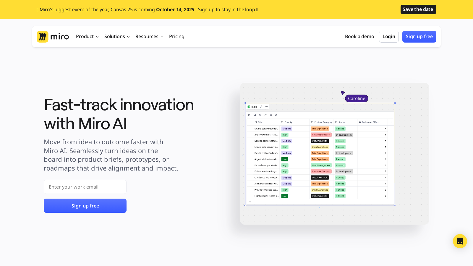 Miro Screenshot - Anteprima dell'interfaccia