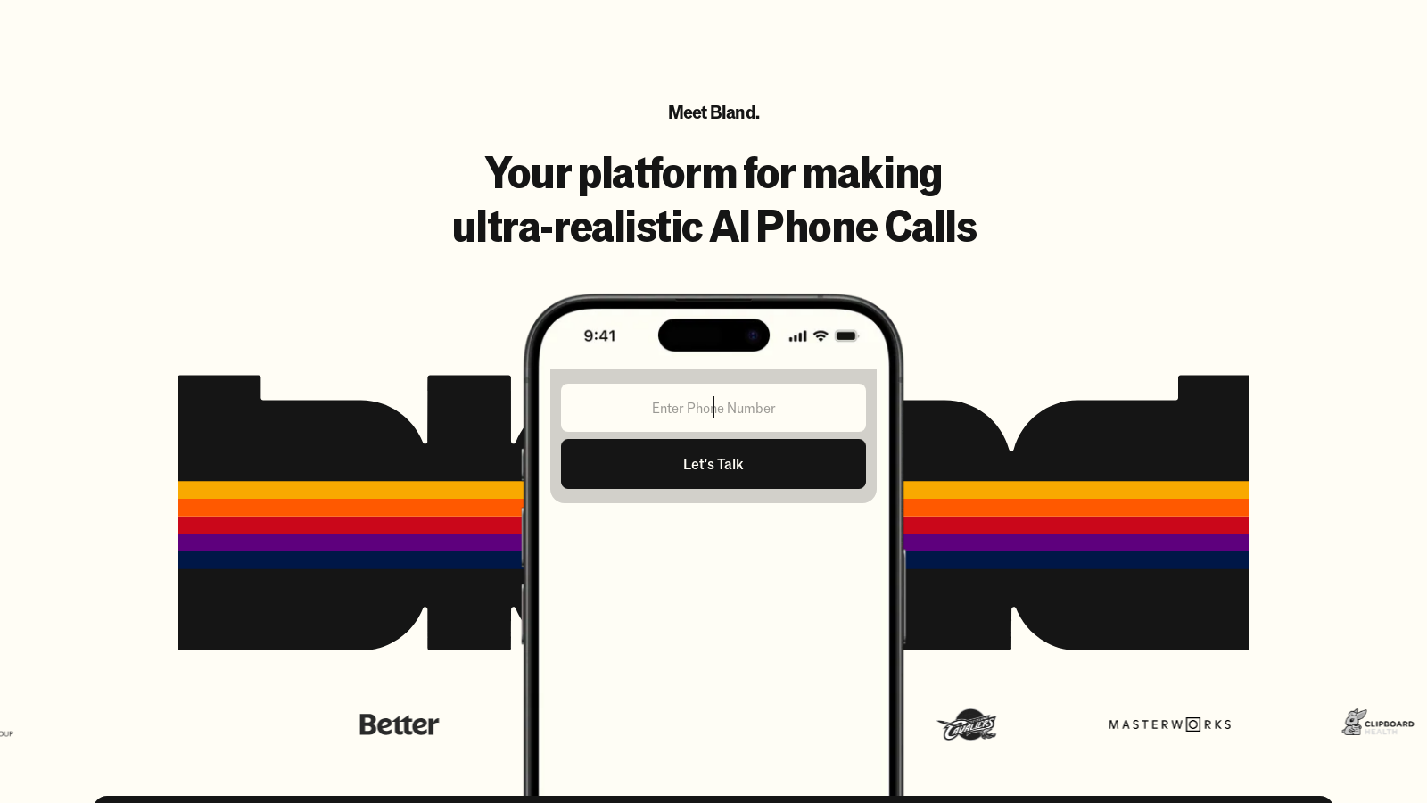 Captura de pantalla de Bland AI - Vista previa de la interfaz