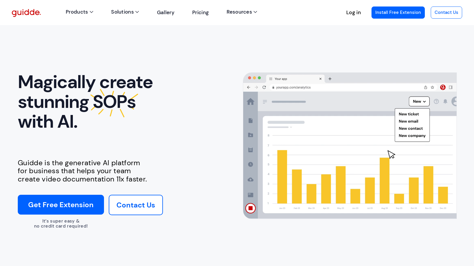 Guidde Screenshot - Anteprima dell'interfaccia