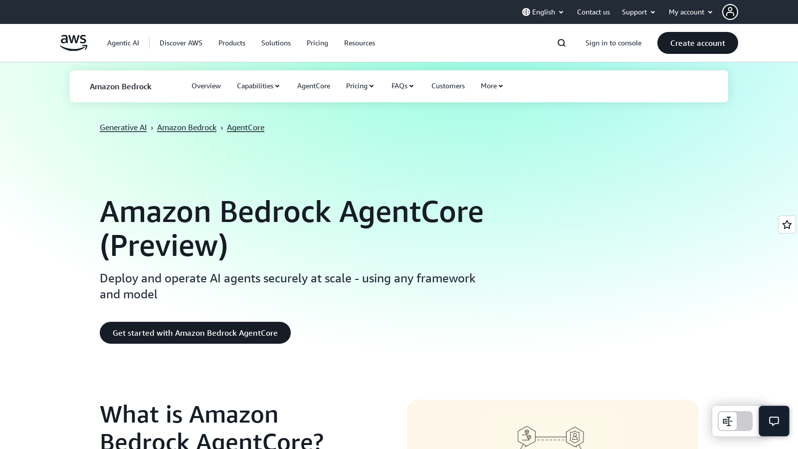 Amazon Bedrock AgentCore 截图 - 界面预览