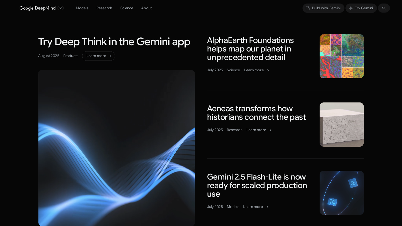 Google DeepMind Снимка - Преглед на интерфейса
