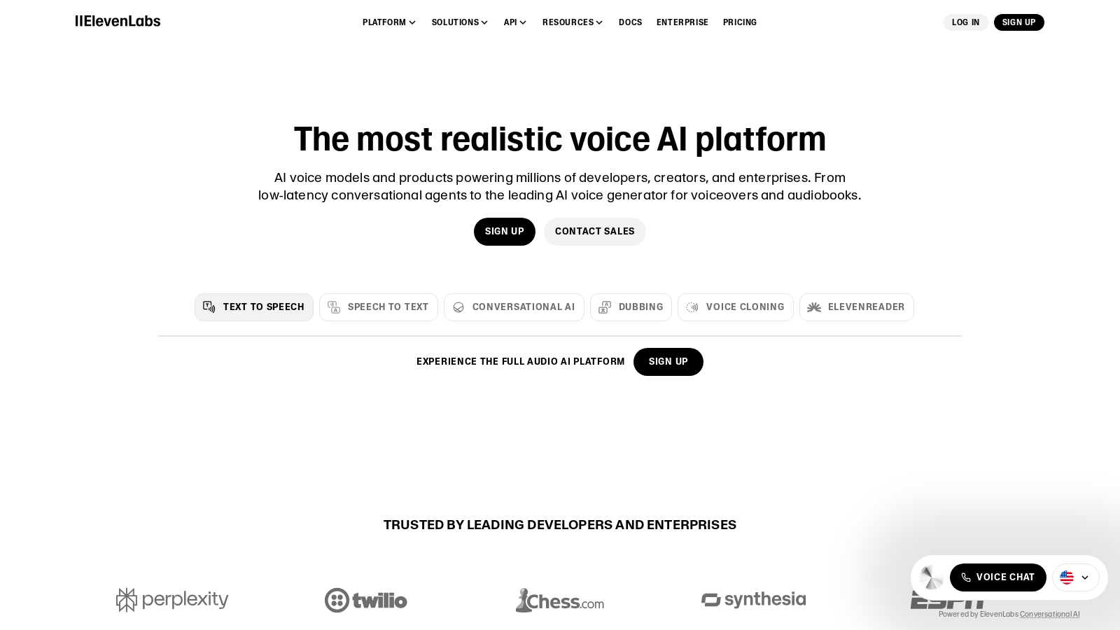 ElevenLabs 截图 - 界面预览