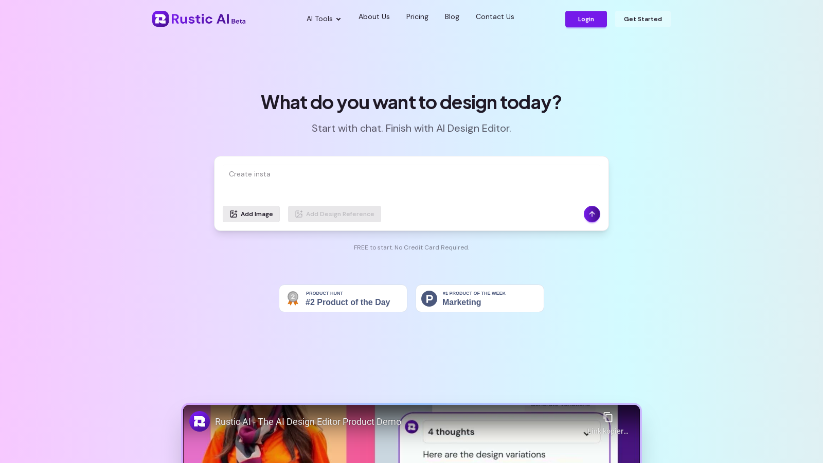 Rustic AI Screenshot - Anteprima dell'interfaccia