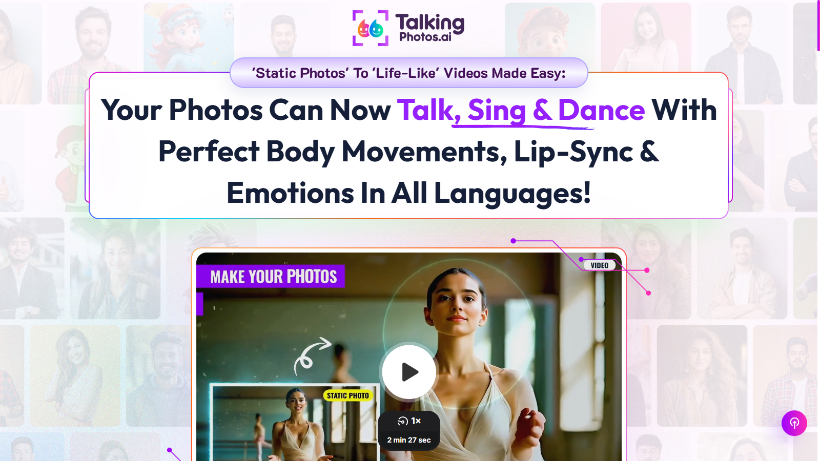 TalkingPhotos スクリーンショット - インターフェースプレビュー