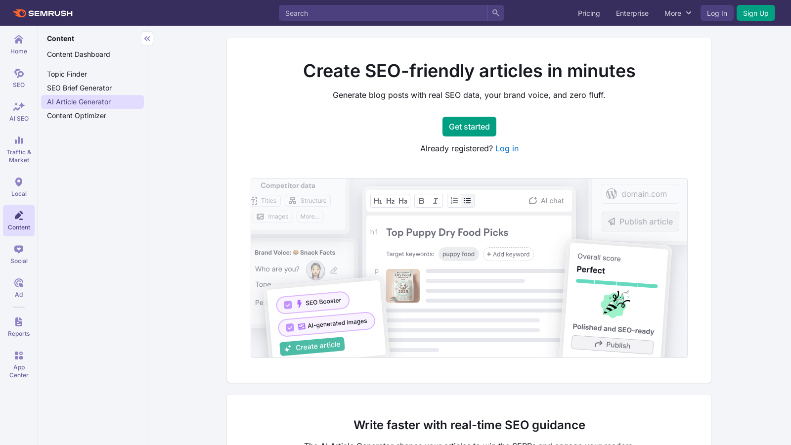 Semrush Content Toolkit Снимка - Преглед на интерфейса