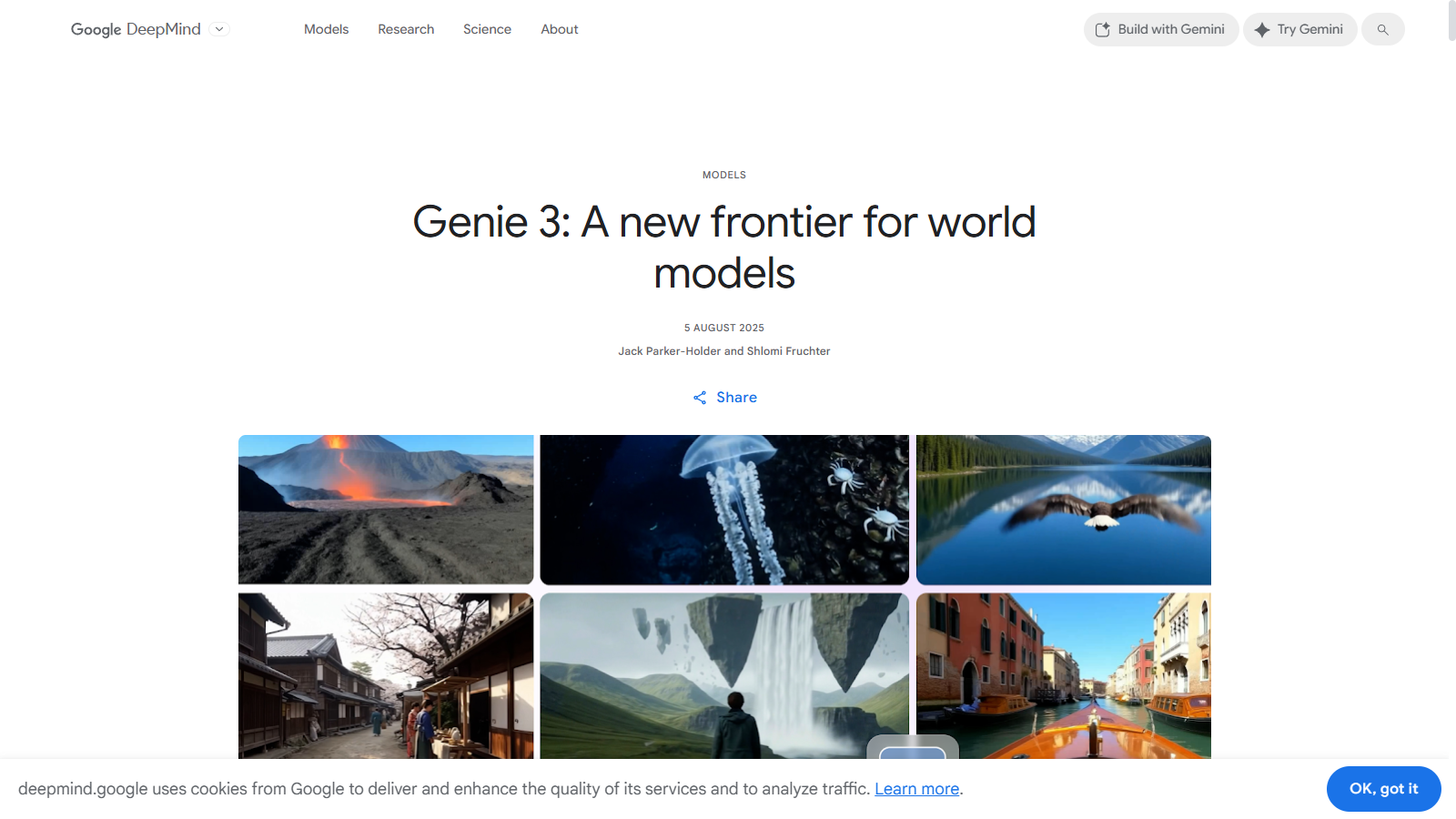 Genie 3 スクリーンショット - インターフェースプレビュー