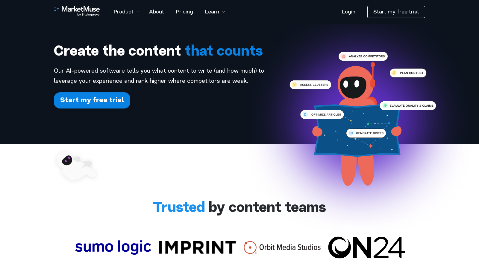 MarketMuse Screenshot - Anteprima dell'interfaccia