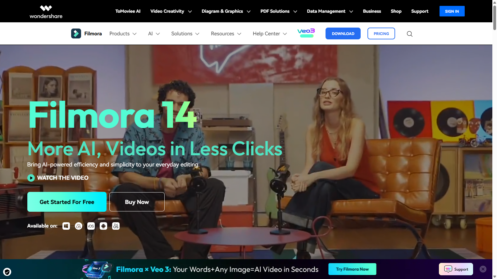 Wondershare Filmora Screenshot - Interface Preview