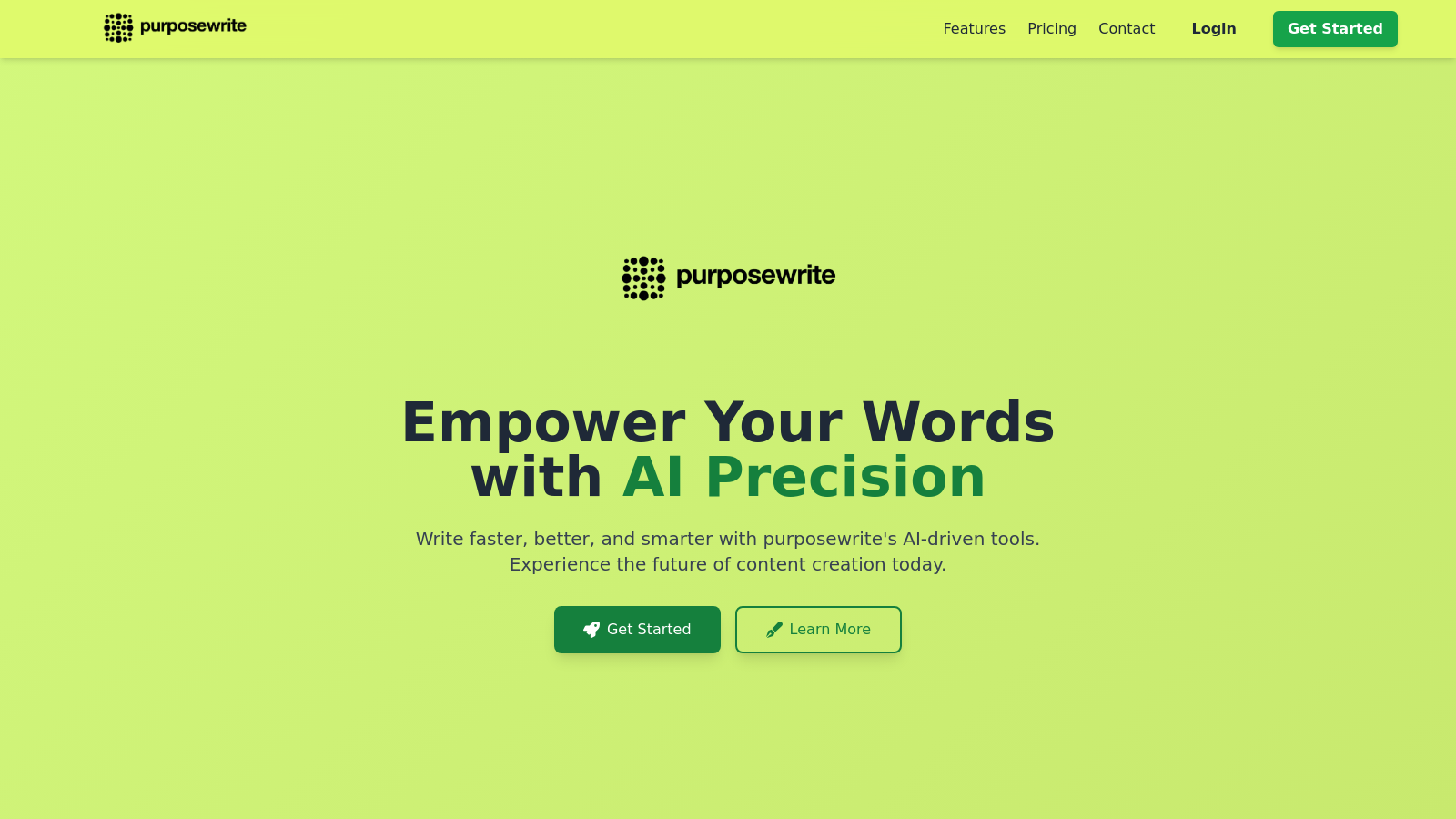 purposewrite Снимка - Преглед на интерфейса
