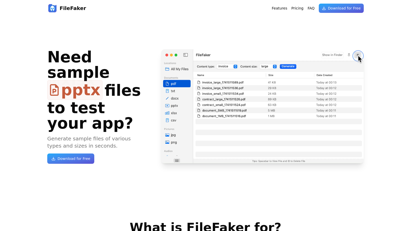 FileFaker Screenshot - Interface Preview