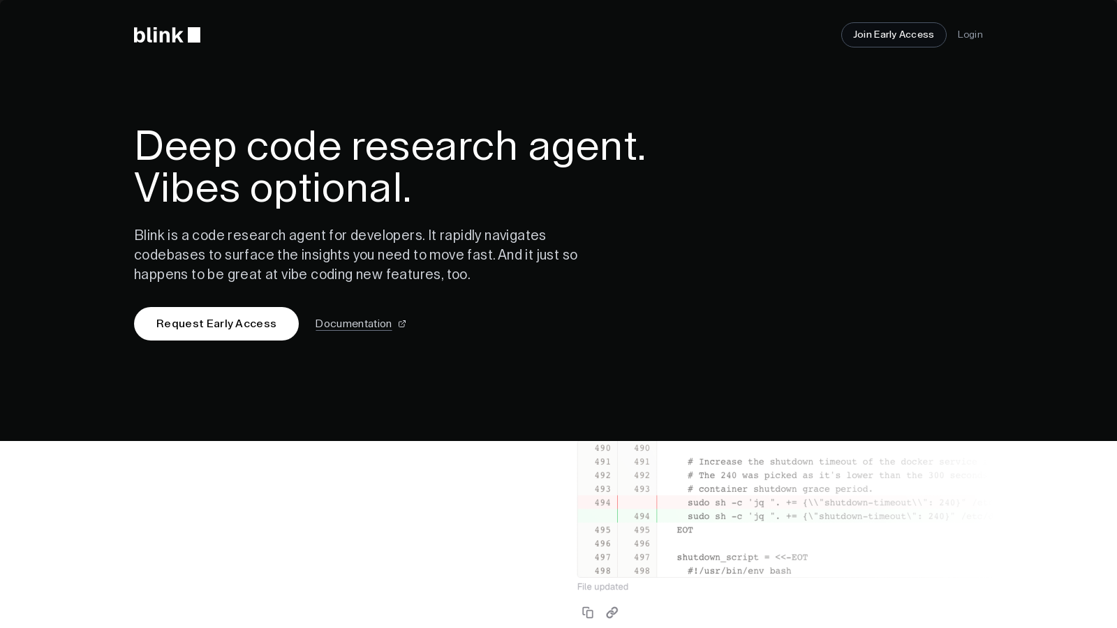 Capture d'écran de Blink - Aperçu de l'interface